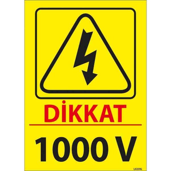 1000 V Uyarı Levhası