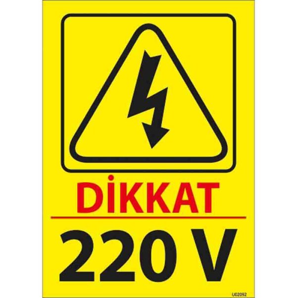 220 V Uyarı Levhası
