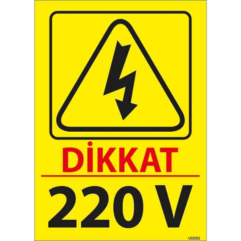 220 V Uyarı Levhası