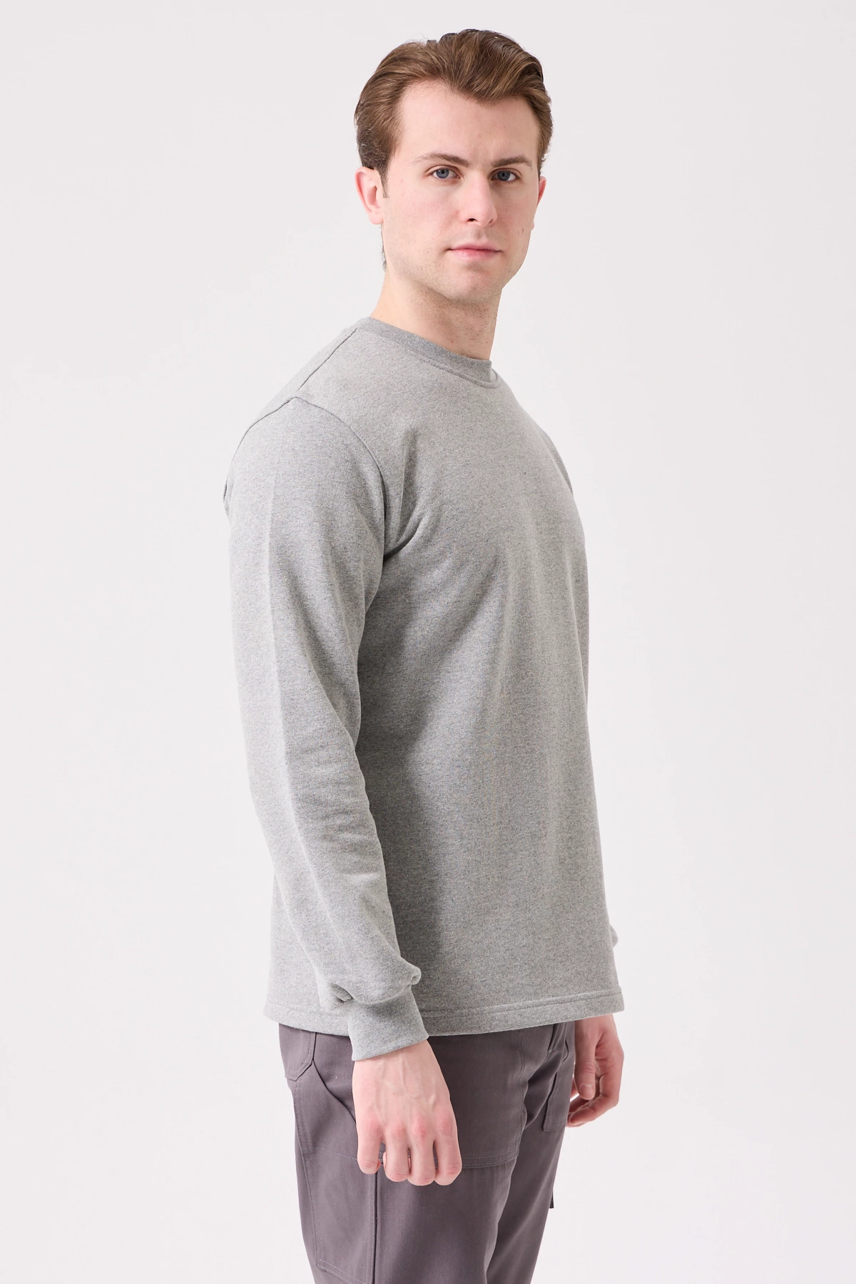 Herba Sweatshirt Bisiklet Yaka M - Gri