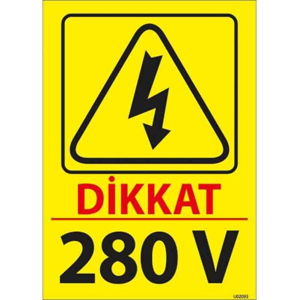 280 V Uyarı Levhası