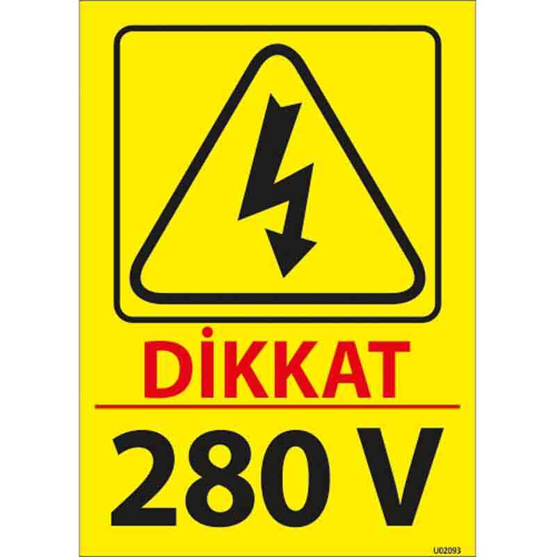 280 V Uyarı Levhası