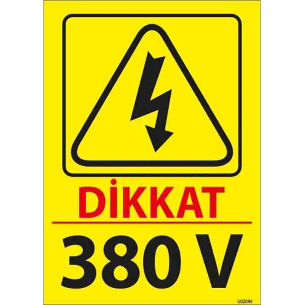 380 V Uyarı Levhası