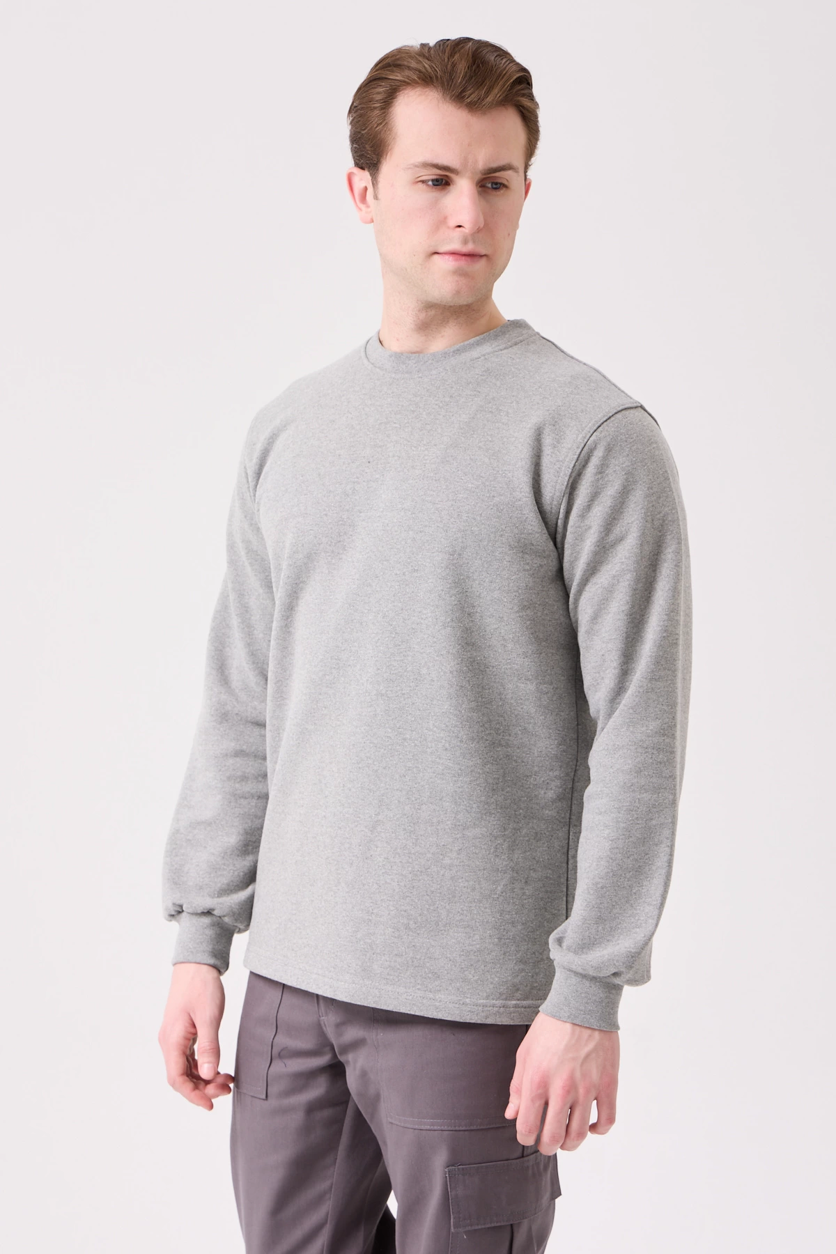 Herba Sweatshirt Bisiklet Yaka S - Gri