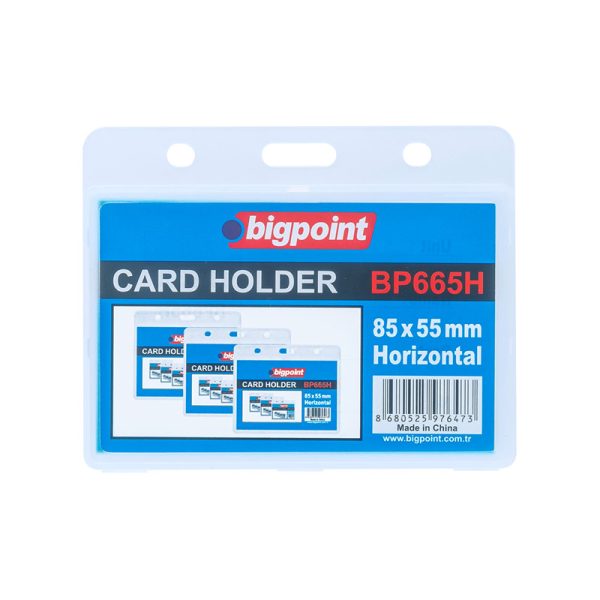 Bigpoint Çift Taraflı PP Kart Kabı Yatay Şeffaf 85x55mm