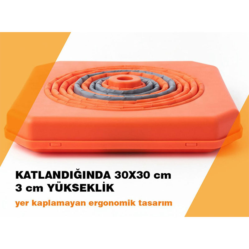 Katlanır Trafik Konisi Çift Reflektif 75 Cm Işıklı