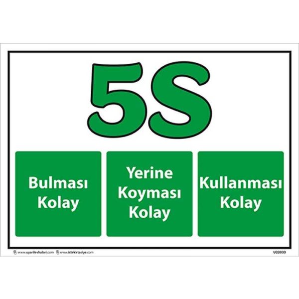 5S Bulunması Kolay Uyarı Levhası