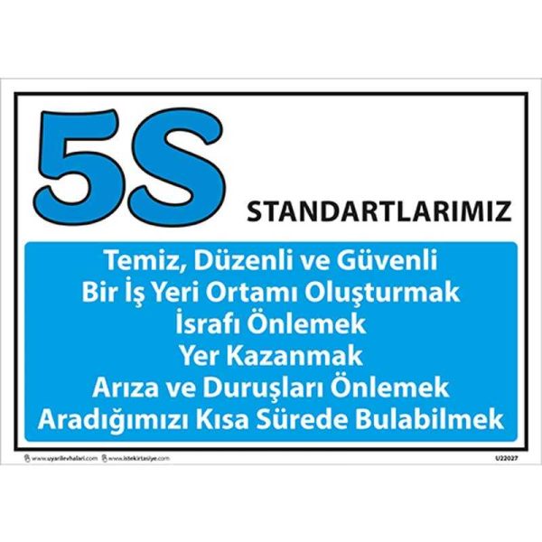 5S Standartları Uyarı Levhası