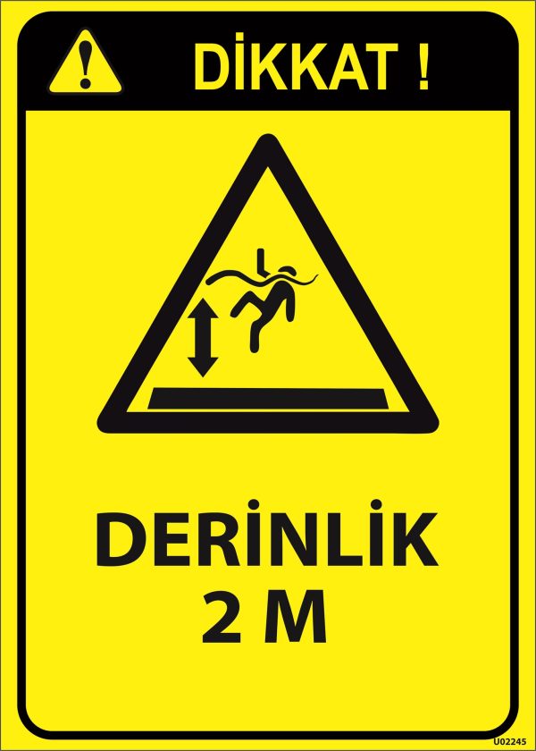 Derinlik 2 M Uyarı Levhası