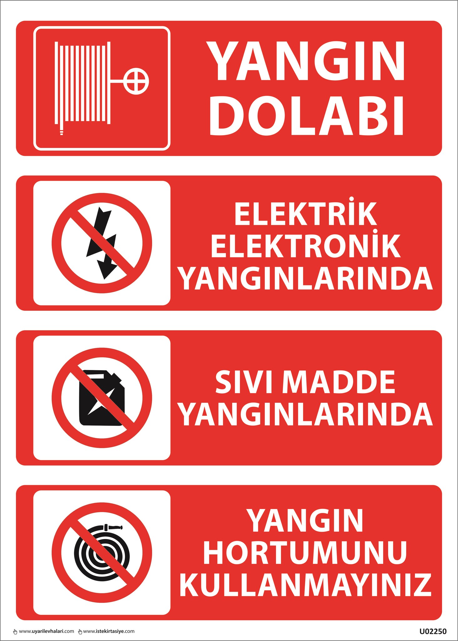 Yangın Dolabı Bilgilendirme Uyarı Levhası
