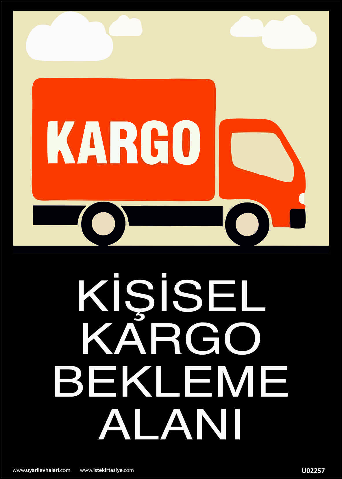 Kişisel Kargo Bekleme Alanı Uyarı Levhası