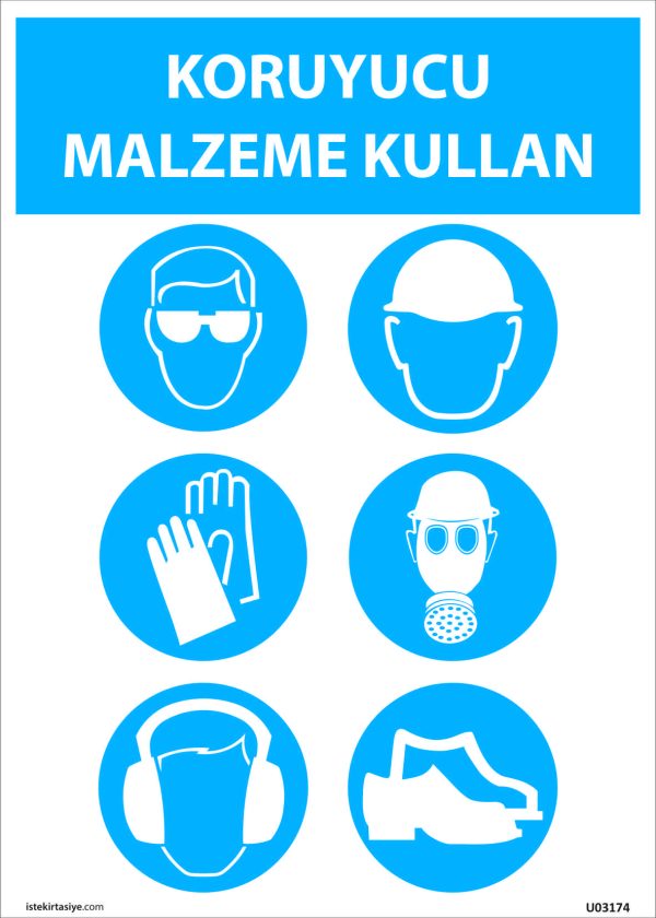 Koruyucu Malzemeni Kullan Uyarı Levhası