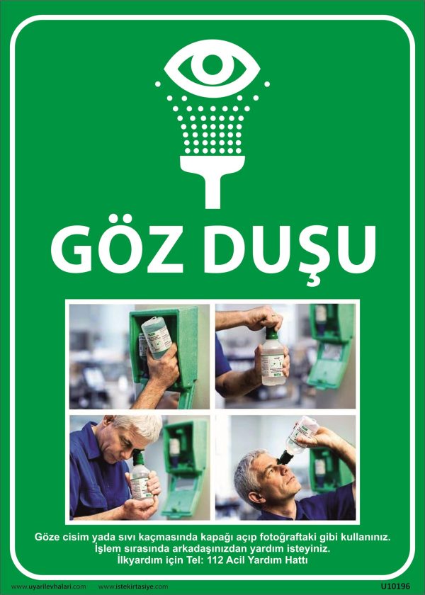 Göz Duşu Uyarı Levhası