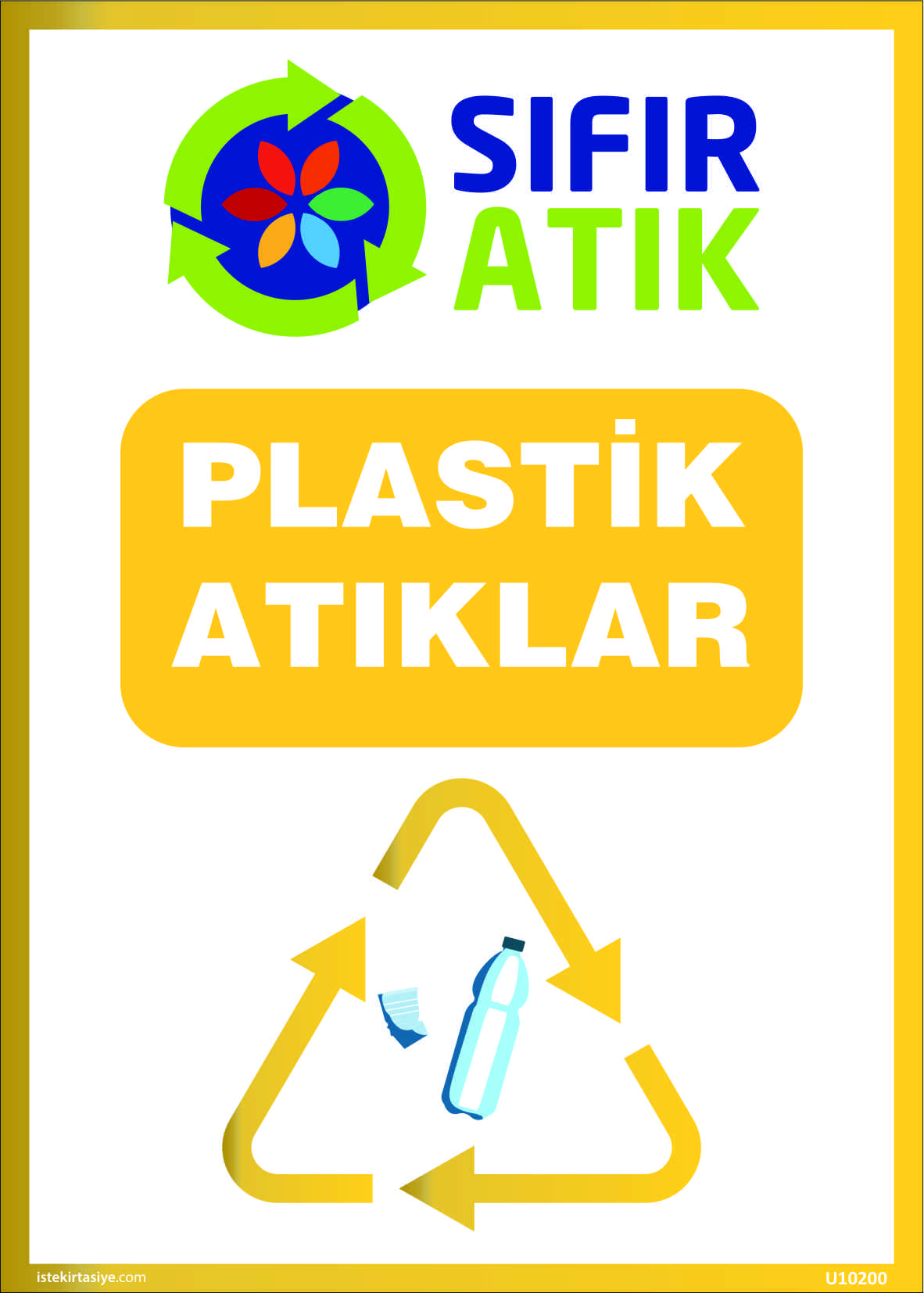 Plastik Atıklar Uyarı Levhası