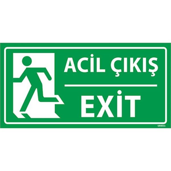 Acil Çıkış Fosforlu Uyarı Levhası