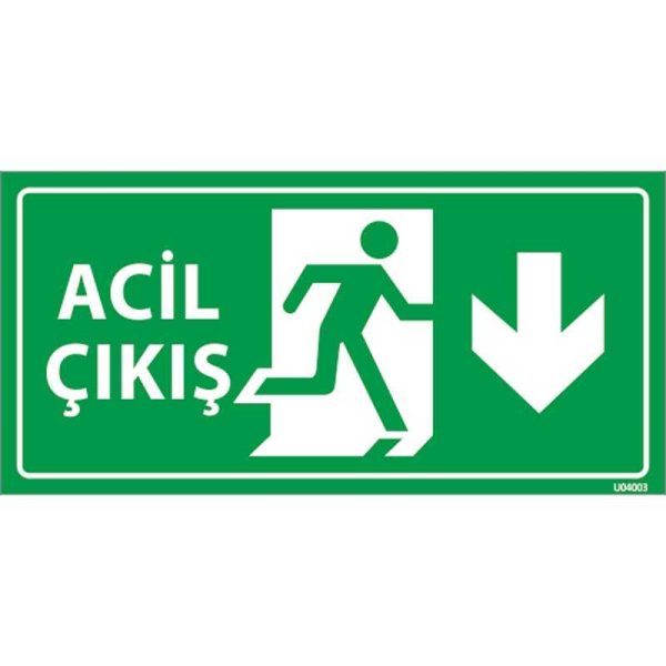 Acil Çıkış Levhası Aşağı Yön U04003