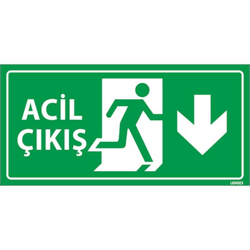 Acil Çıkış Levhası Aşağı Yön U04003
