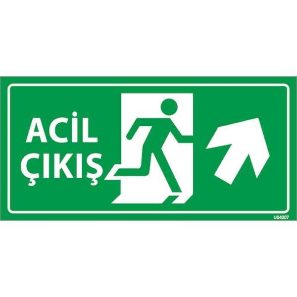 Acil Çıkış Levhası Sağ Çapraz Yukarı Yön