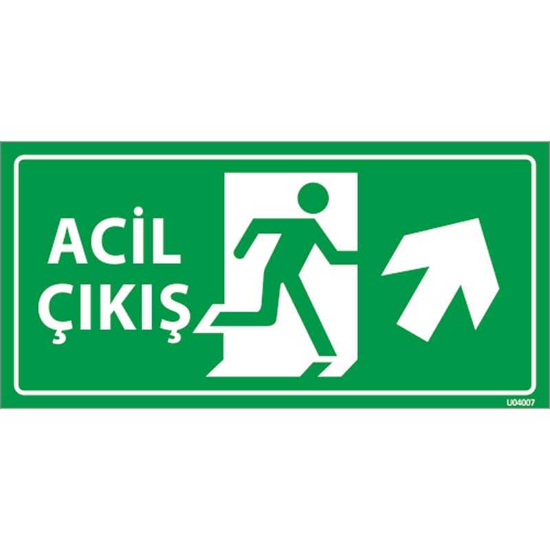 Acil Çıkış Levhası Sağ Çapraz Yukarı Yön