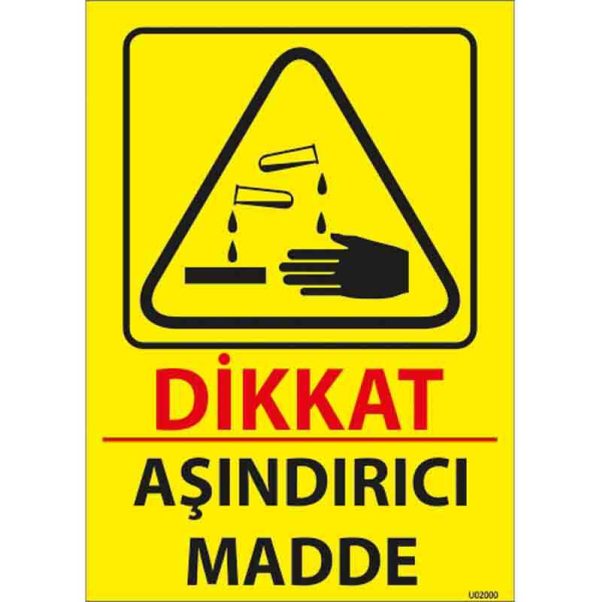 Aşındırıcı Madde Uyarı Levhası