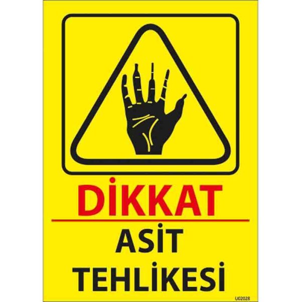 Asit Tehlikesi Uyarı Levhası