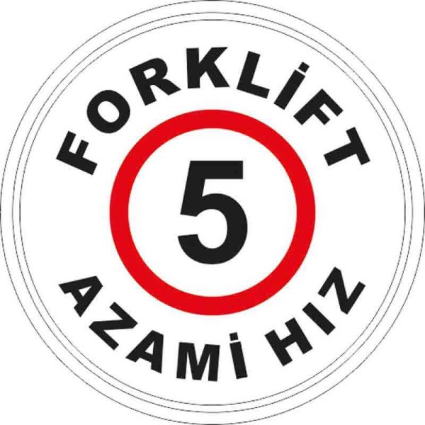 Azami Hız 5 Yer Etiketi 30 cm Çap