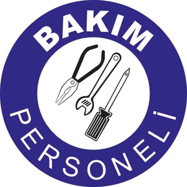 Bakım Personeli Baret Etiketi 3 Cm Çap