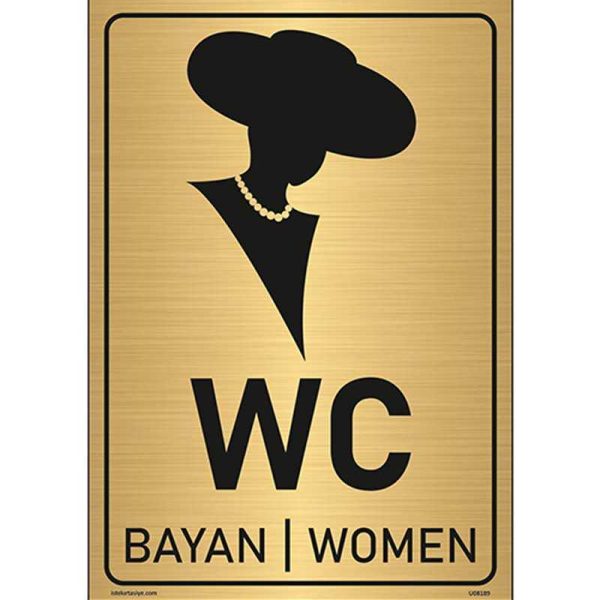 Bayan WC Uyarı Levhası 17x24 cm
