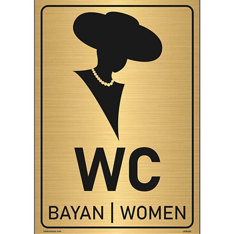 Bayan WC Uyarı Levhası 17x24 cm