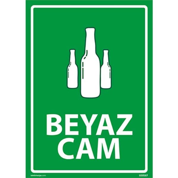 Beyaz Cam Uyarı Levhası