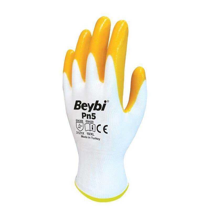 Beybi PN5 Nitril İş Eldiveni Sarı No:10 XL