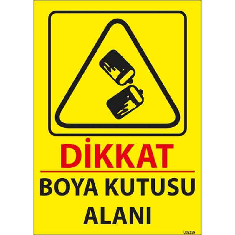 Boya Kutusu Alanı Uyarı Levhası