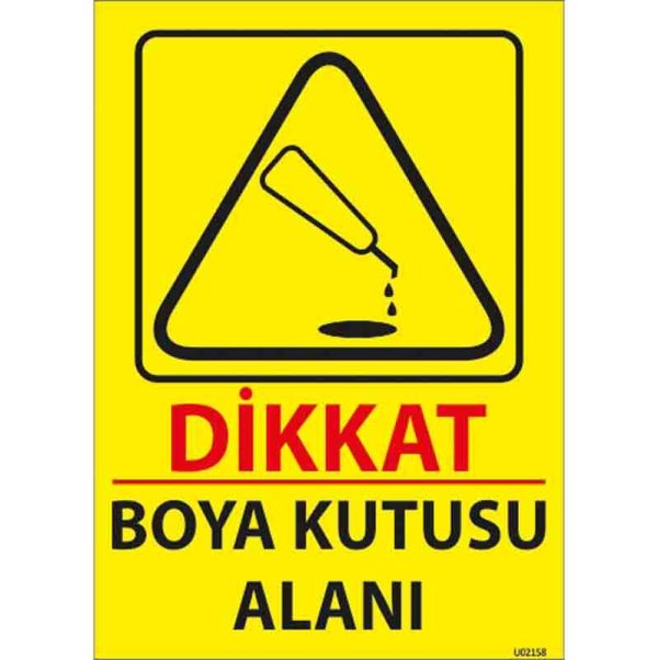 Boya Kutusu Alanı Uyarı Levhası