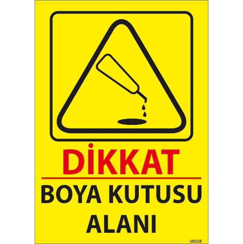 Boya Kutusu Alanı Uyarı Levhası