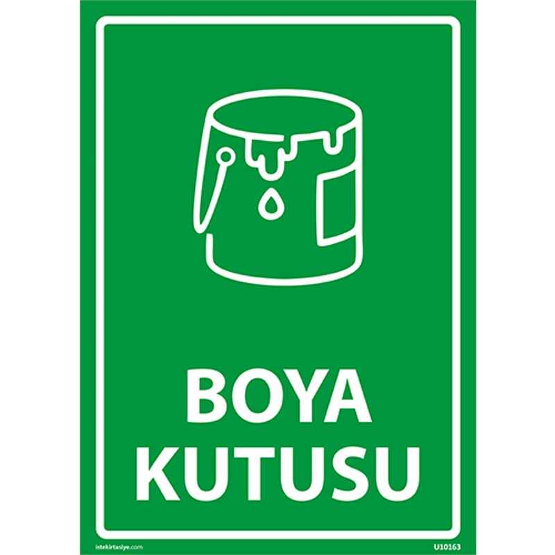Boya Kutusu Uyarı Levhası