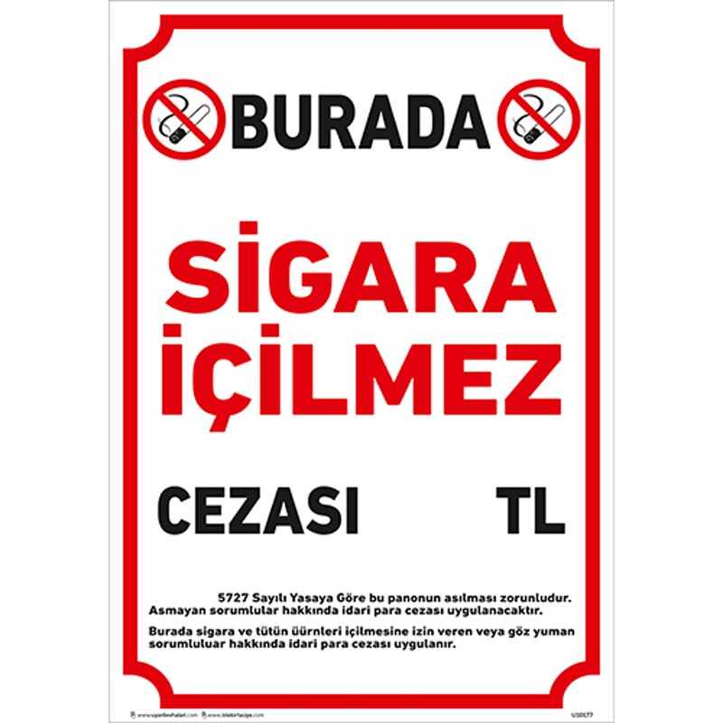 Burada Sigara İçilmez Uyarı Levhası