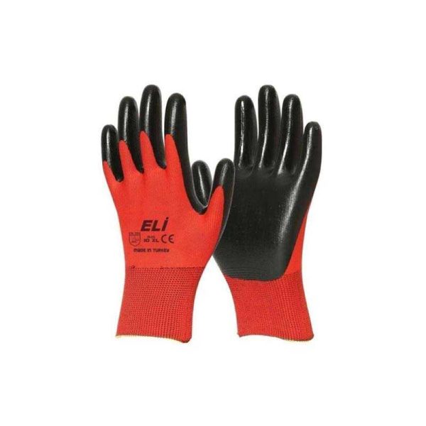 By Eli Nitril İş Eldiveni No:10 XL P12 Kırmızı