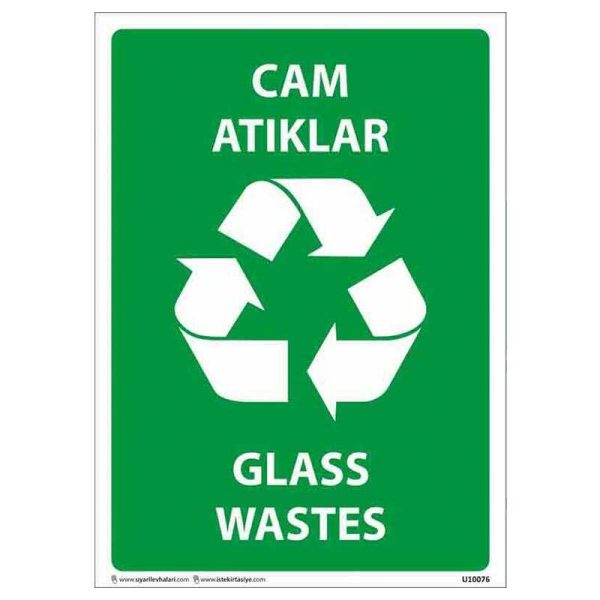 Cam Atıklar Uyarı Levhası