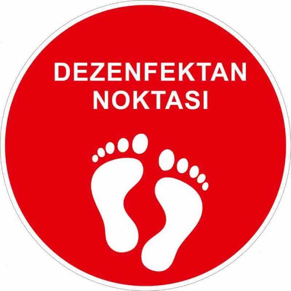 Dezenfektan Noktası Yer Etiketi Kırmızı 30 cm U21073