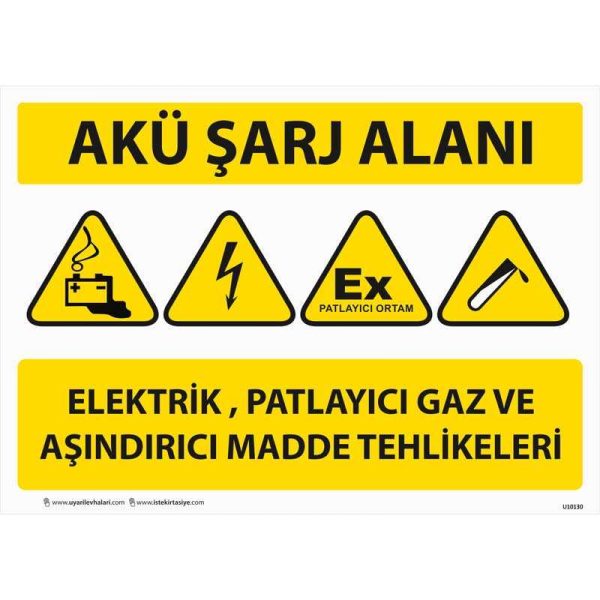 Akü Sarj Alanı Uyarı Levhası U10130