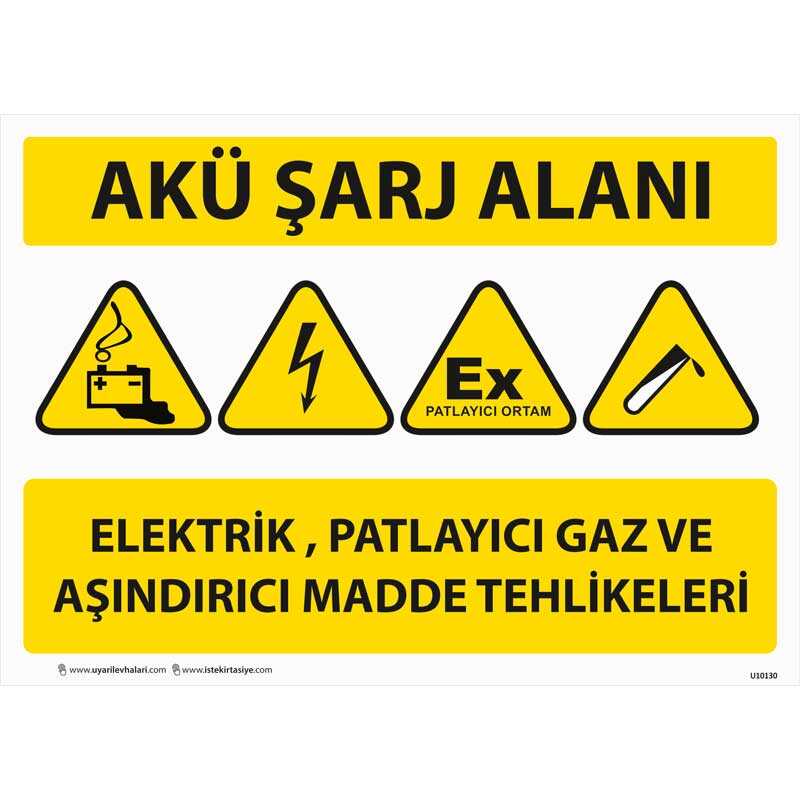 Akü Sarj Alanı Uyarı Levhası U10130