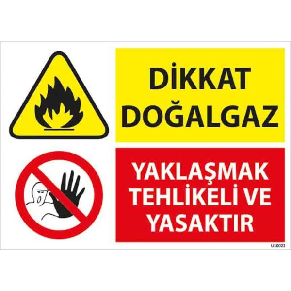 Dikkat Doğalgaz Tip 2 Uyarı Levhası