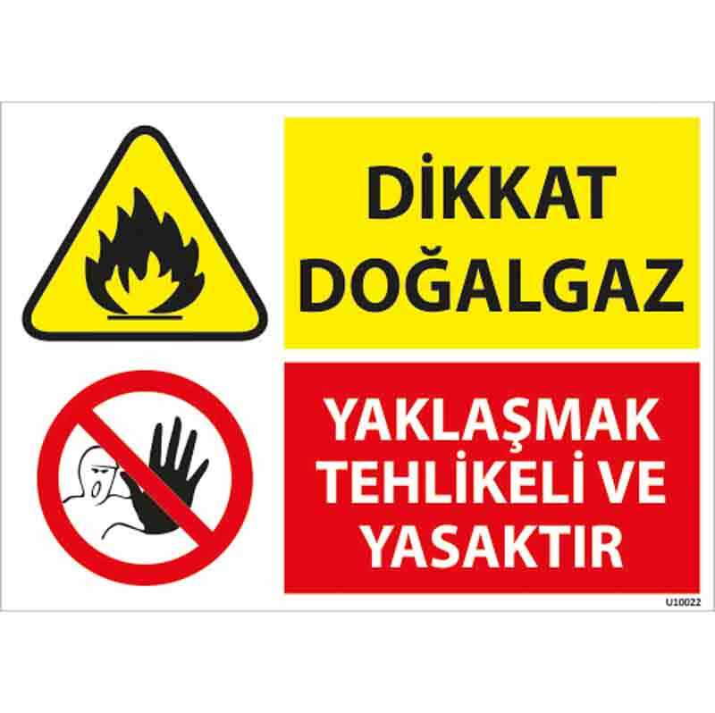 Dikkat Doğalgaz Tip 2 Uyarı Levhası