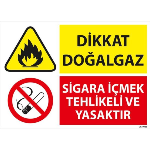 Dikkat Doğalgaz Uyarı Levhası