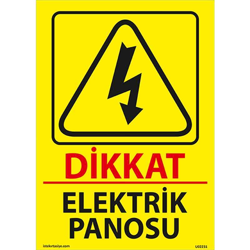 Dikkat Elektrik Panosu Uyarı Levhası
