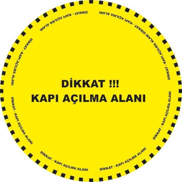 Döner Kapı Açılma Alanı Yer Etiketi 160 cm