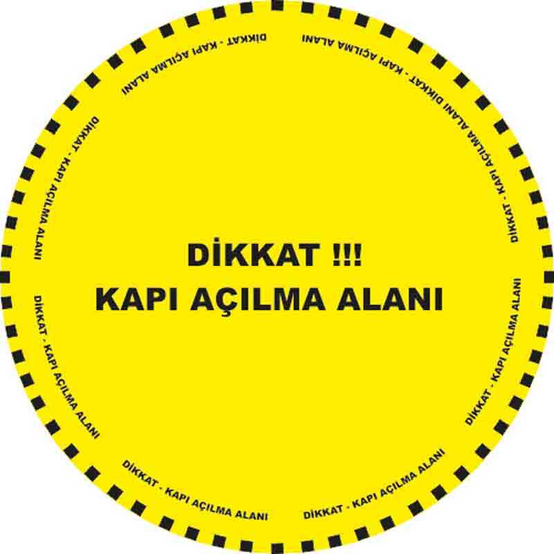 Döner Kapı Açılma Alanı Yer Etiketi 160 cm