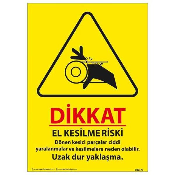 El Kesilme Riski Uyarı Levhası