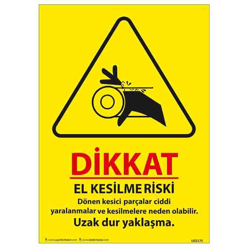 El Kesilme Riski Uyarı Levhası