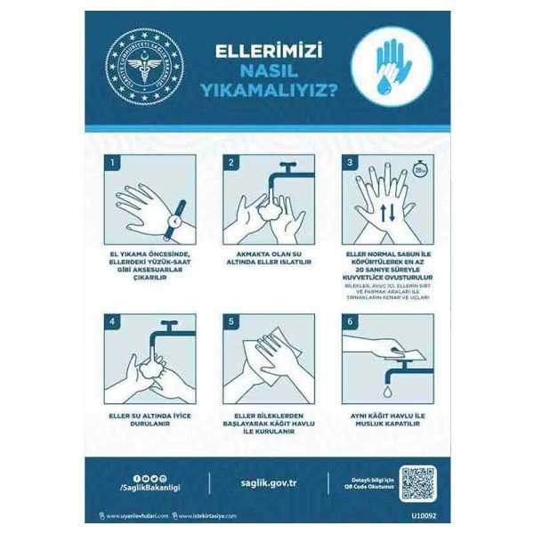Ellerimizi Nasıl Yıkamalıyız Uyarı Levhası U10092